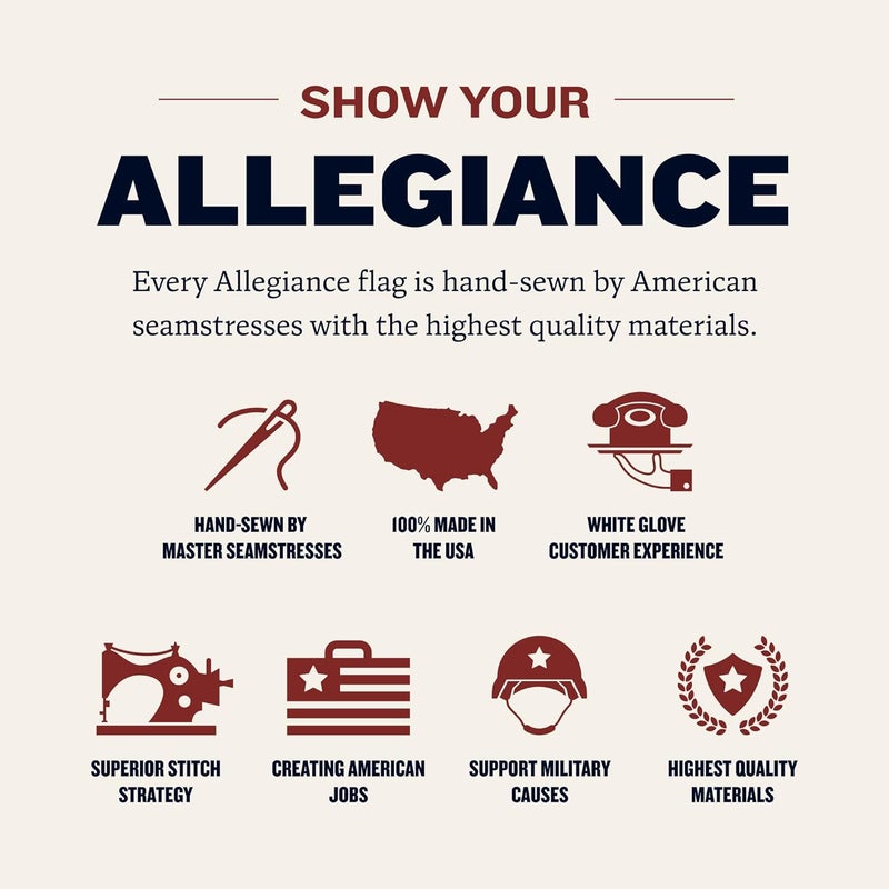 Allegiance Flag Supply American Flag | American-Sourced Nylon Fabric, Embroidered Stars, Hand-Stitched | Proudly Made in USA (3' x 5') - Image 3
